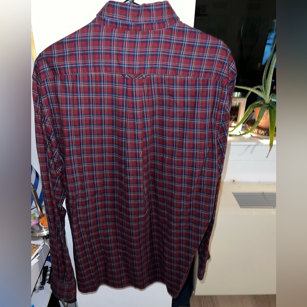 1905 Collection Tailored Fit Button-Down Collar Large Plaid